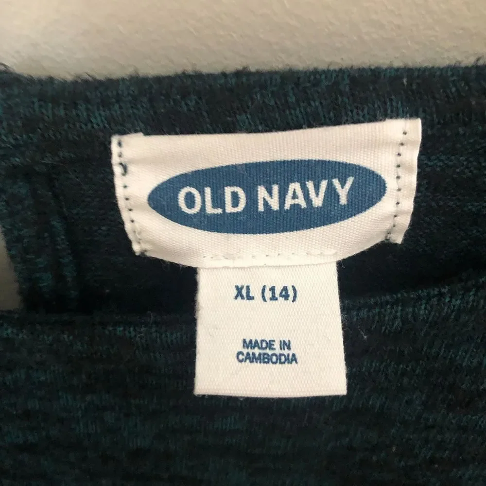 Teal Green Holiday Ruffle Old Navy Sweater - Girls XL 14